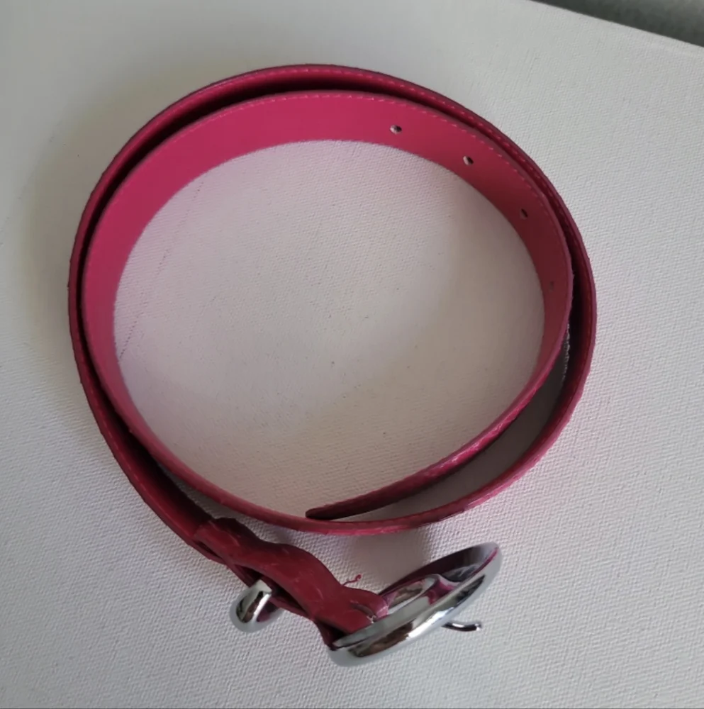 Vintage Hot Pink Snakeskin Ladies Belt Sz S